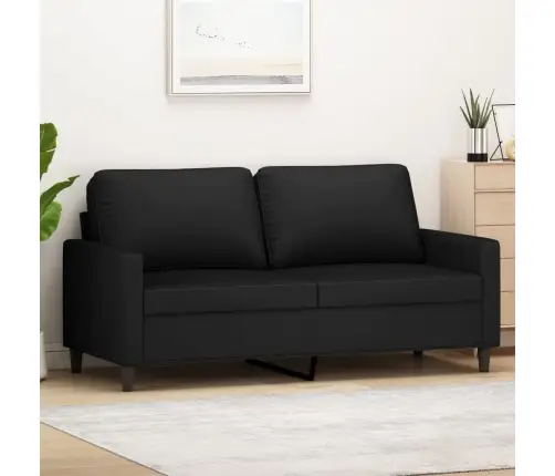 Dvivietė Sofa, Juodos Spalvos, 140cm Aksomas