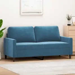 Dvivietė Sofa, Mėlynos Spalvos, 140cm Aksomas