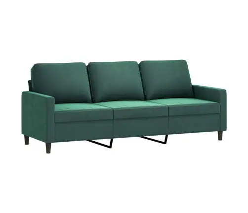 Trivietė Sofa, Tamsiai Žalios Spalvos, 180cm Aksomas