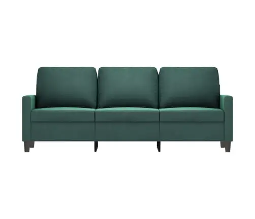 Trivietė Sofa, Tamsiai Žalios Spalvos, 180cm Aksomas