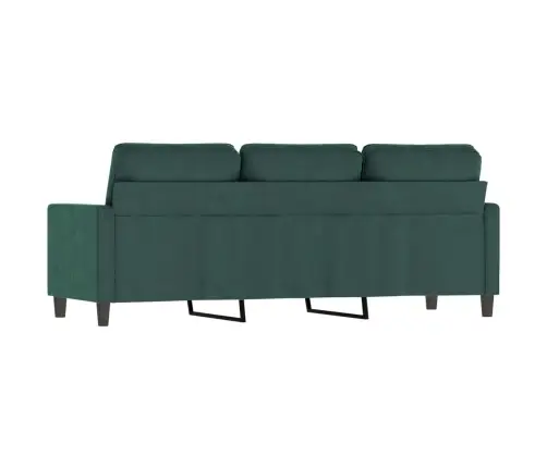 Trivietė Sofa, Tamsiai Žalios Spalvos, 180cm Aksomas