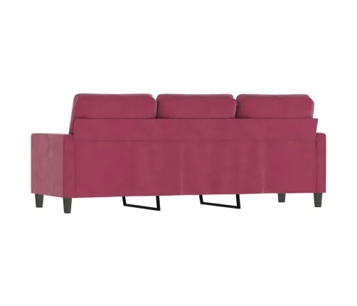 Trīsvietīgs Dīvāns, Vīnsarkans, 180 Cm, Samts Vidaxl