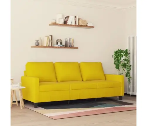 Trivietė Sofa, Geltonos Spalvos, 180cm Aksomas