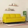 Trivietė Sofa, Geltonos Spalvos, 180cm Aksomas