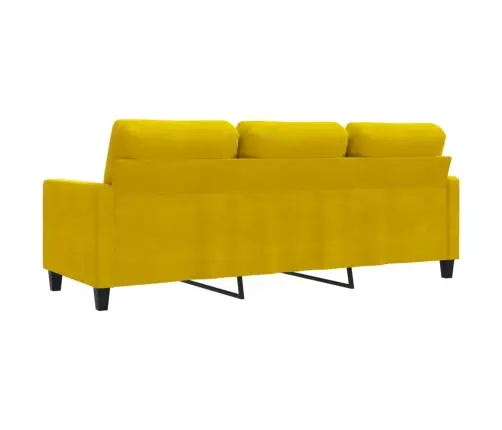 Trivietė Sofa, Geltonos Spalvos, 180cm Aksomas