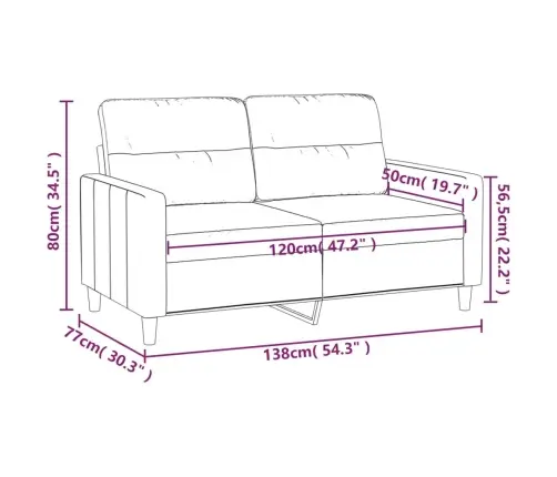 Divvietīgs Dīvāns, Krēmkrāsas Audums, 120 Cm Vidaxl