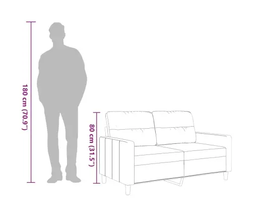 Dvivietė Sofa, Kreminės Spalvos, 120cm Audinys