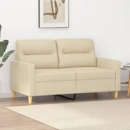 Divvietīgs Dīvāns, Krēmkrāsas Audums, 120 Cm Vidaxl Divvietīgs Dīvāns, Krēmkrāsas Audums, 120 Cm Vidaxl