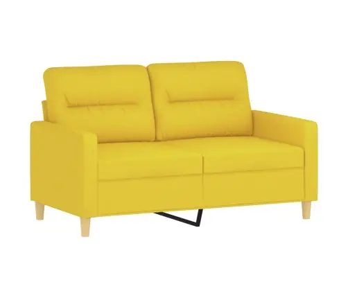 Divvietīgs Dīvāns, Gaiši Dzeltens Audums, 120 Cm Vidaxl