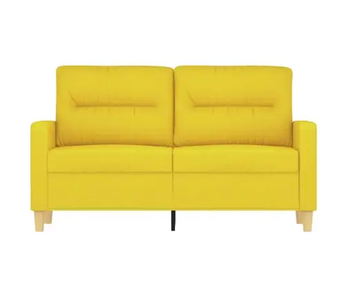 Divvietīgs Dīvāns, Gaiši Dzeltens Audums, 120 Cm Vidaxl