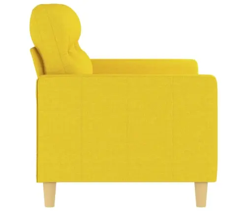 Divvietīgs Dīvāns, Gaiši Dzeltens Audums, 120 Cm Vidaxl