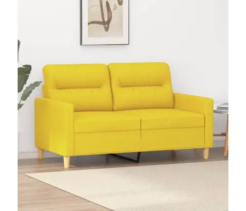 Divvietīgs Dīvāns, Gaiši Dzeltens Audums, 120 Cm Vidaxl