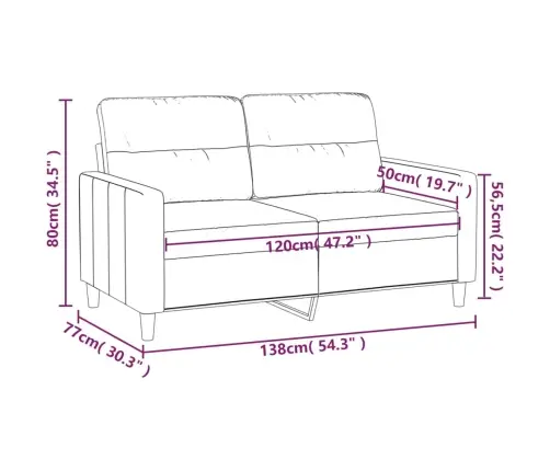Divvietīgs Dīvāns, Pelēkbrūns Audums, 120 Cm Vidaxl
