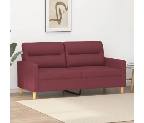 Divvietīgs Dīvāns, Vīnsarkans Audums, 140 Cm Vidaxl