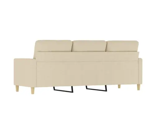 Trīsvietīgs Dīvāns, Krēmkrāsas Audums, 180 Cm Vidaxl