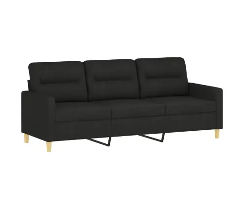 Trivietė Sofa, Juodos Spalvos, 180cm Audinys
