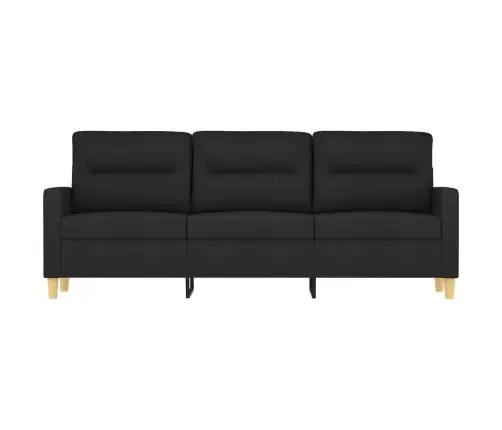Trivietė Sofa, Juodos Spalvos, 180cm Audinys