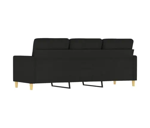 Trivietė Sofa, Juodos Spalvos, 180cm Audinys