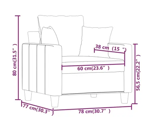 Atpūtas Krēsls, Gaiši Pelēks, 60 Cm, Audums Vidaxl