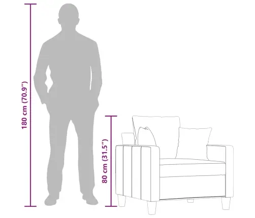 Atpūtas Krēsls, Krēmkrāsas, 60 Cm, Audums Vidaxl