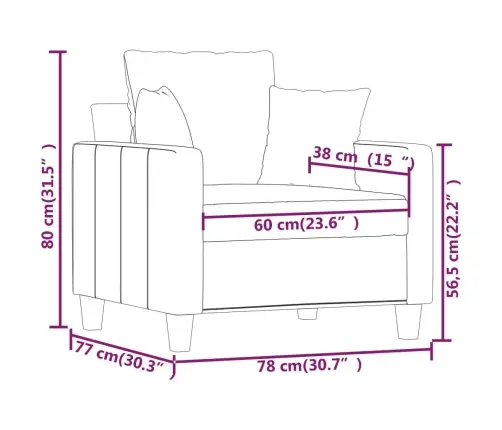 Krėslas, Rudos Spalvos, 60cm Audinys
