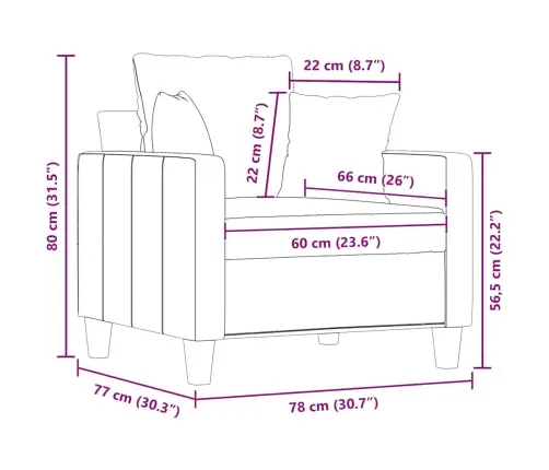 Atpūtas Krēsls, 60 Cm, Brūns Audums Vidaxl