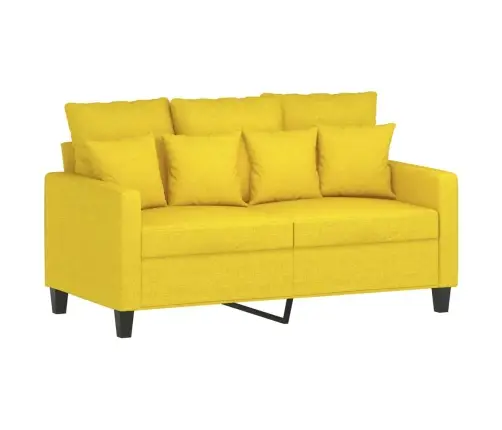 Divvietīgs Dīvāns, Gaiši Dzeltens Audums, 120 Cm Vidaxl