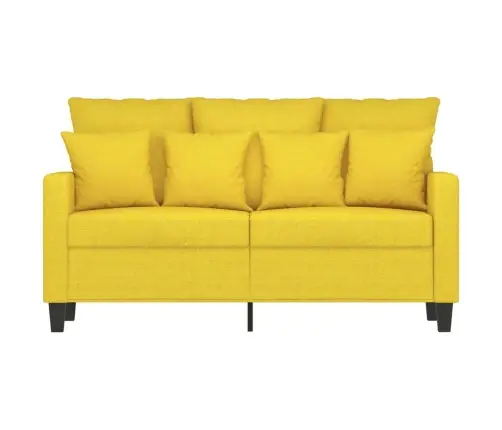 Divvietīgs Dīvāns, Gaiši Dzeltens Audums, 120 Cm Vidaxl