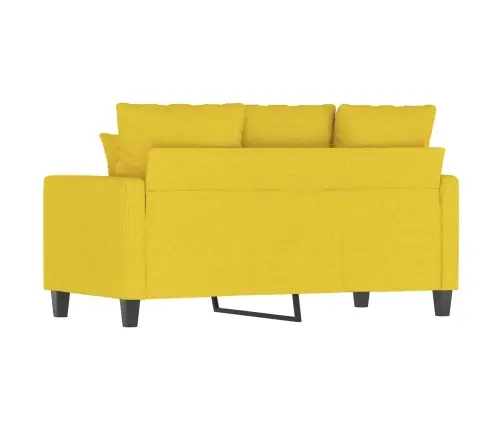 Divvietīgs Dīvāns, Gaiši Dzeltens Audums, 120 Cm Vidaxl