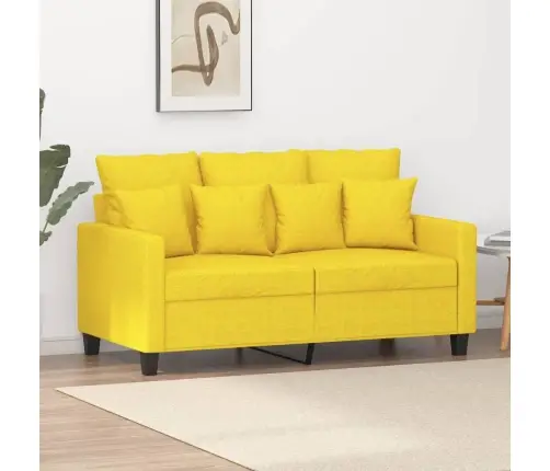 Divvietīgs Dīvāns, Gaiši Dzeltens Audums, 120 Cm Vidaxl