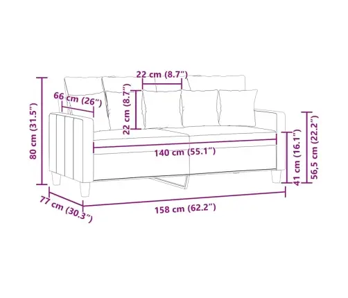 Divvietīgs Dīvāns, Melns Audums, 140 Cm Vidaxl