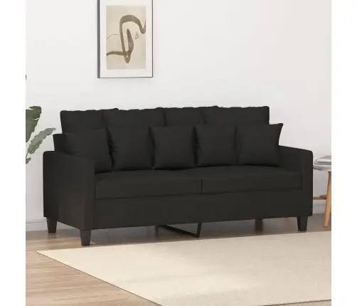 Dvivietė Sofa, Juodos Spalvos, 140cm Audinys