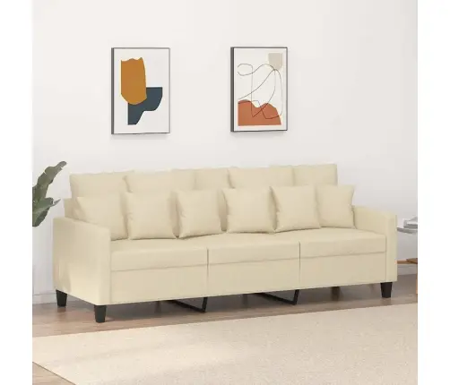 Kolmekohaline Diivan, Kreemjasvalge, 180 Cm Kangas