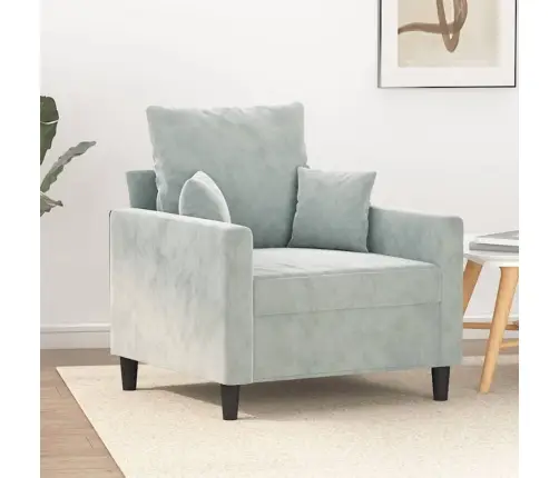 Atpūtas Krēsls, Gaiši Pelēks, 60 Cm, Samts Vidaxl