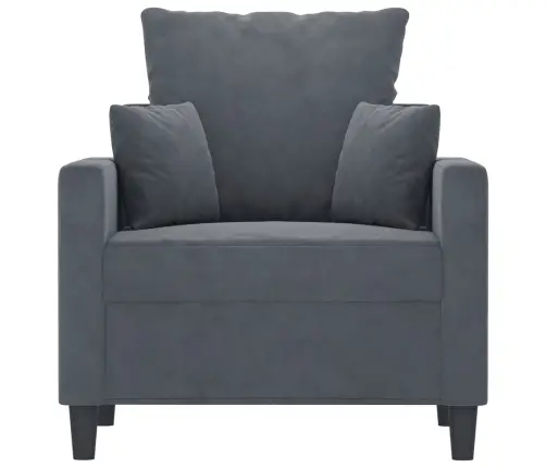 Atpūtas Krēsls, Tumši Pelēks, 60 Cm, Samts Vidaxl