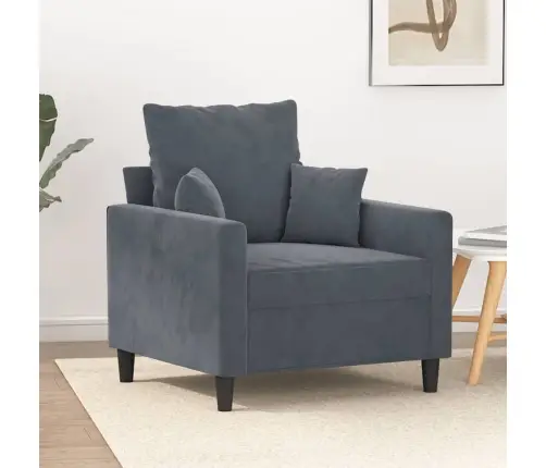 Atpūtas Krēsls, Tumši Pelēks, 60 Cm, Samts Vidaxl