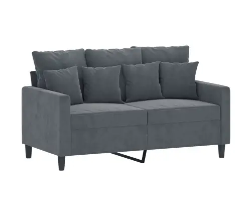 Dvivietė Sofa, Tamsiai Pilkos Spalvos, 120cm Aksomas