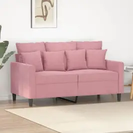 Divvietīgs Dīvāns, Rozā, 120 Cm, Samts Vidaxl Divvietīgs Dīvāns, Rozā, 120 Cm, Samts Vidaxl