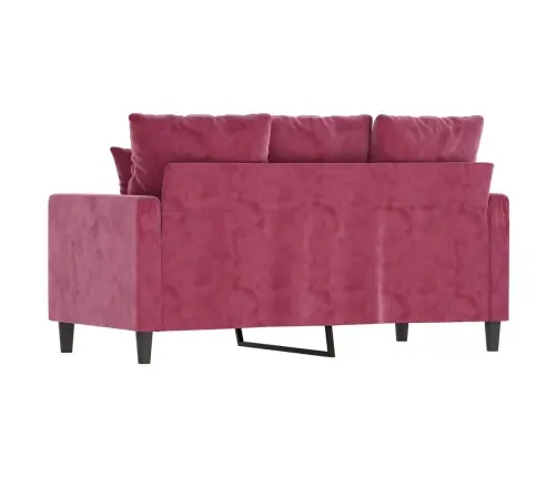 Dvivietė Sofa, Raudonojo Vyno Spalvos, 120cm Aksomas