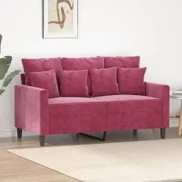 Dvivietė Sofa, Raudonojo Vyno Spalvos, 120cm Aksomas