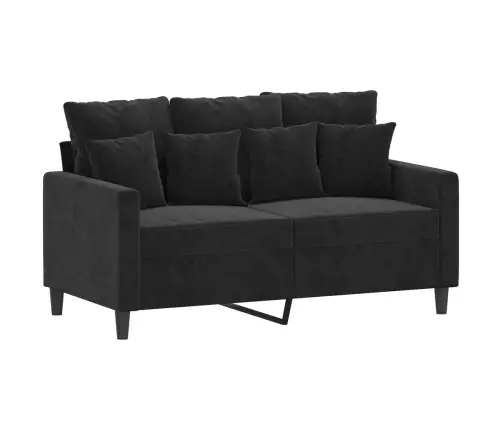 Dvivietė Sofa, Juodos Spalvos, 120cm Aksomas