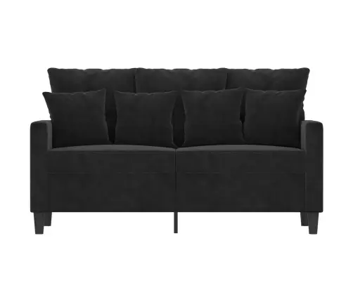 Dvivietė Sofa, Juodos Spalvos, 120cm Aksomas