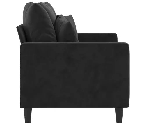 Dvivietė Sofa, Juodos Spalvos, 120cm Aksomas