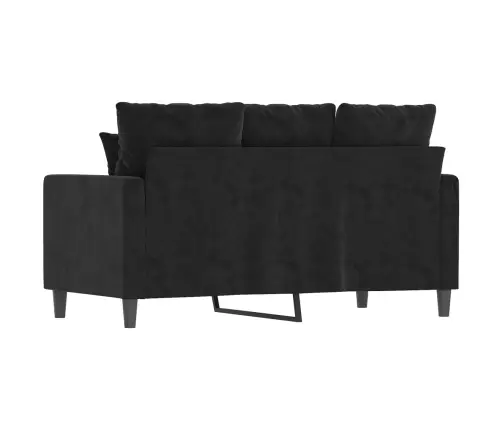 Dvivietė Sofa, Juodos Spalvos, 120cm Aksomas