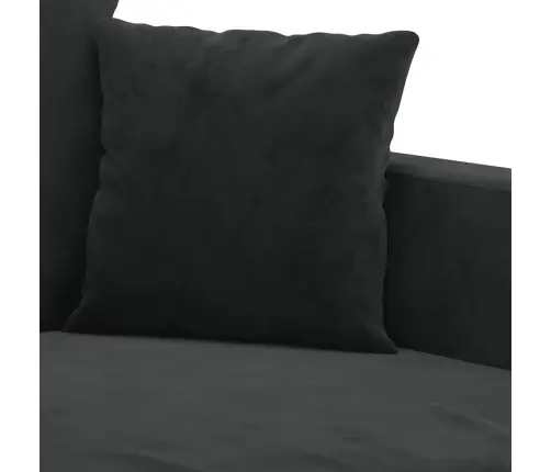 Dvivietė Sofa, Juodos Spalvos, 120cm Aksomas