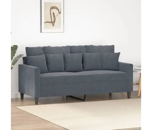 Divvietīgs Dīvāns, Tumši Pelēks, 140 Cm, Samts Vidaxl