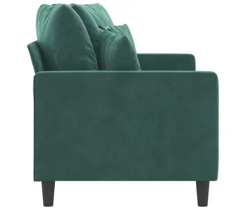 Divvietīgs Dīvāns, Tumši Zaļš, 140 Cm, Samts Vidaxl