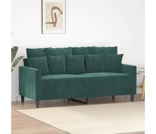 Divvietīgs Dīvāns, Tumši Zaļš, 140 Cm, Samts Vidaxl