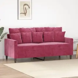 2-Kohaline Diivan, Veinipunane, 140 cm Samet