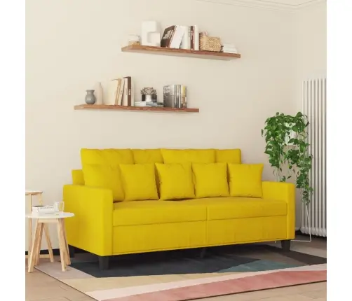 Divvietīgs Dīvāns, Dzeltens, 140 Cm, Samts Vidaxl Divvietīgs Dīvāns, Dzeltens, 140 Cm, Samts Vidaxl